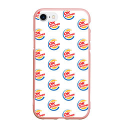 Чехол iPhone 7/8 матовый OK boomer logo, цвет: 3D-светло-розовый