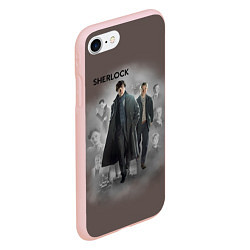 Чехол iPhone 7/8 матовый Sherlock, цвет: 3D-светло-розовый — фото 2