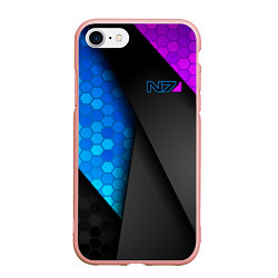 Чехол iPhone 7/8 матовый Mass Effect N7, цвет: 3D-светло-розовый