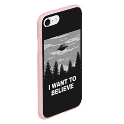 Чехол iPhone 7/8 матовый I want to believe, цвет: 3D-светло-розовый — фото 2