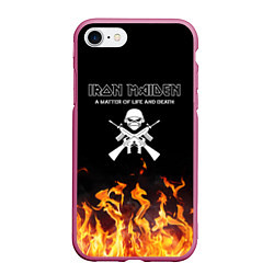 Чехол iPhone 7/8 матовый Iron Maiden, цвет: 3D-малиновый