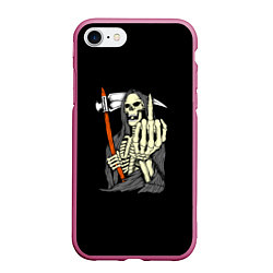 Чехол iPhone 7/8 матовый Смерть, цвет: 3D-малиновый