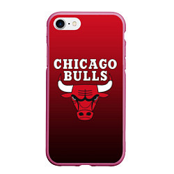 Чехол iPhone 7/8 матовый CHICAGO BULLS, цвет: 3D-малиновый