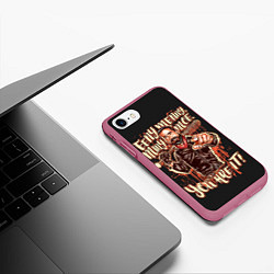 Чехол iPhone 7/8 матовый Ходячие мертвецы, цвет: 3D-малиновый — фото 2