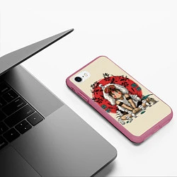 Чехол iPhone 7/8 матовый Princess Mononoke, цвет: 3D-малиновый — фото 2