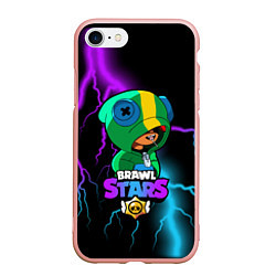 Чехол iPhone 7/8 матовый Brawl Stars LEON, цвет: 3D-светло-розовый