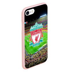 Чехол iPhone 7/8 матовый FC Liverpool, цвет: 3D-светло-розовый — фото 2