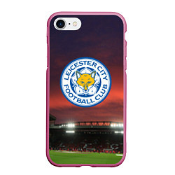 Чехол iPhone 7/8 матовый FC Leicester City, цвет: 3D-малиновый