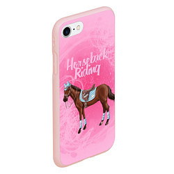 Чехол iPhone 7/8 матовый Horseback Rading, цвет: 3D-светло-розовый — фото 2