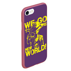 Чехол iPhone 7/8 матовый One Piece We Go World, цвет: 3D-малиновый — фото 2