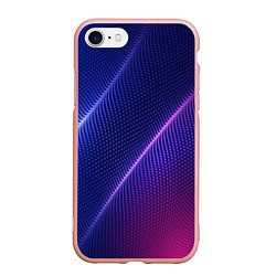 Чехол iPhone 7/8 матовый Фиолетово 3d волны 2020, цвет: 3D-светло-розовый