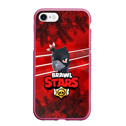 Чехол iPhone 7/8 матовый BRAWL STARS CROW, цвет: 3D-малиновый