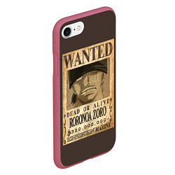 Чехол iPhone 7/8 матовый One Piece Wanted, цвет: 3D-малиновый — фото 2