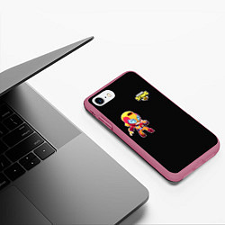 Чехол iPhone 7/8 матовый Brawl Stars Мах, цвет: 3D-малиновый — фото 2