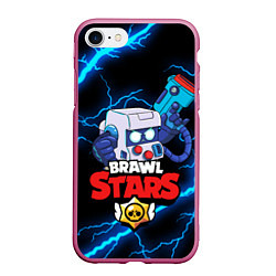 Чехол iPhone 7/8 матовый BRAWL STARS 8-BIT, цвет: 3D-малиновый