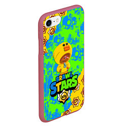 Чехол iPhone 7/8 матовый BRAWL STARS LEON SALLY, цвет: 3D-малиновый — фото 2