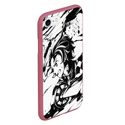 Чехол iPhone 7/8 матовый KIMETSU NO YAIBA, цвет: 3D-малиновый — фото 2