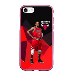 Чехол iPhone 7/8 матовый Chicago Bulls, цвет: 3D-малиновый