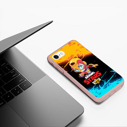 Чехол iPhone 7/8 матовый BRAWL STARS MAX, цвет: 3D-светло-розовый — фото 2
