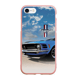 Чехол iPhone 7/8 матовый Mustang, цвет: 3D-светло-розовый