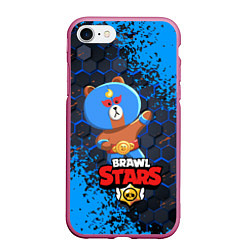 Чехол iPhone 7/8 матовый BRAWL STARS EL BROWN, цвет: 3D-малиновый