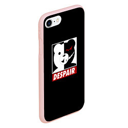 Чехол iPhone 7/8 матовый Monokuma, цвет: 3D-светло-розовый — фото 2