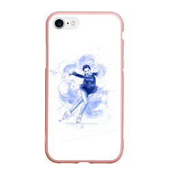 Чехол iPhone 7/8 матовый Фигурное катание, цвет: 3D-светло-розовый