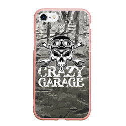 Чехол iPhone 7/8 матовый Crazy garage, цвет: 3D-светло-розовый