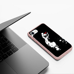 Чехол iPhone 7/8 матовый Monokuma paint, цвет: 3D-светло-розовый — фото 2