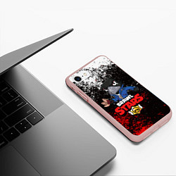 Чехол iPhone 7/8 матовый BRAWL STARS CROW, цвет: 3D-светло-розовый — фото 2