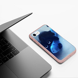 Чехол iPhone 7/8 матовый Аниме CAT, цвет: 3D-светло-розовый — фото 2