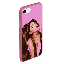 Чехол iPhone 7/8 матовый Ariana Grande Ариана Гранде, цвет: 3D-малиновый — фото 2