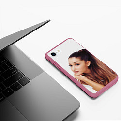 Чехол iPhone 7/8 матовый Ariana Grande Ариана Гранде, цвет: 3D-малиновый — фото 2