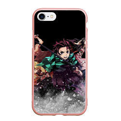 Чехол iPhone 7/8 матовый KIMETSU NO YAIBA, цвет: 3D-светло-розовый