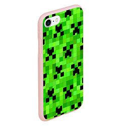 Чехол iPhone 7/8 матовый MINECRAFT, цвет: 3D-светло-розовый — фото 2