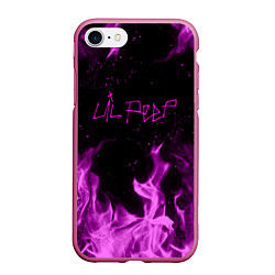 Чехол iPhone 7/8 матовый LIL PEEP FIRE, цвет: 3D-малиновый