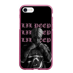 Чехол iPhone 7/8 матовый LiL PEEP, цвет: 3D-малиновый