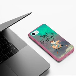 Чехол iPhone 7/8 матовый Рыбак, цвет: 3D-малиновый — фото 2