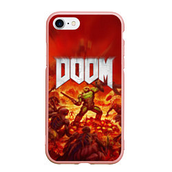 Чехол iPhone 7/8 матовый DOOM, цвет: 3D-светло-розовый