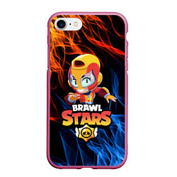 Чехол iPhone 7/8 матовый BRAWL STARS MAX, цвет: 3D-малиновый