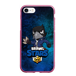 Чехол iPhone 7/8 матовый Brawl Stars CROW, цвет: 3D-малиновый