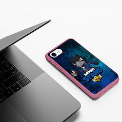 Чехол iPhone 7/8 матовый Brawl Stars CROW, цвет: 3D-малиновый — фото 2