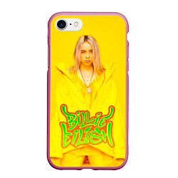 Чехол iPhone 7/8 матовый BILLIE EILISH, цвет: 3D-малиновый