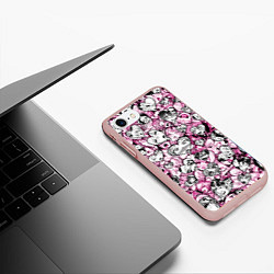 Чехол iPhone 7/8 матовый Ahegao валентинки, цвет: 3D-светло-розовый — фото 2