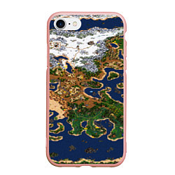 Чехол iPhone 7/8 матовый HEROES 3 КАРТА, цвет: 3D-светло-розовый