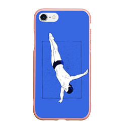 Чехол iPhone 7/8 матовый Dive, цвет: 3D-светло-розовый