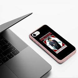 Чехол iPhone 7/8 матовый Миша Булгаков, цвет: 3D-светло-розовый — фото 2
