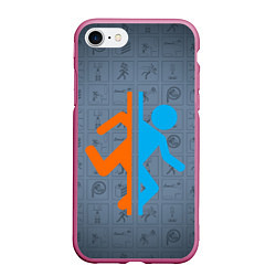 Чехол iPhone 7/8 матовый PORTAL, цвет: 3D-малиновый