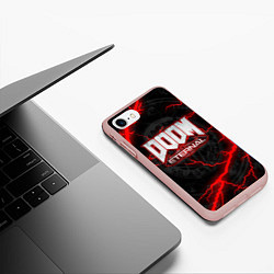 Чехол iPhone 7/8 матовый DOOM ETERNAL, цвет: 3D-светло-розовый — фото 2