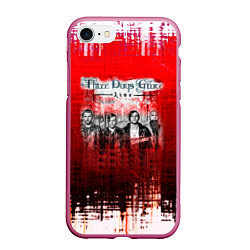 Чехол iPhone 7/8 матовый Three Days Grace, цвет: 3D-малиновый